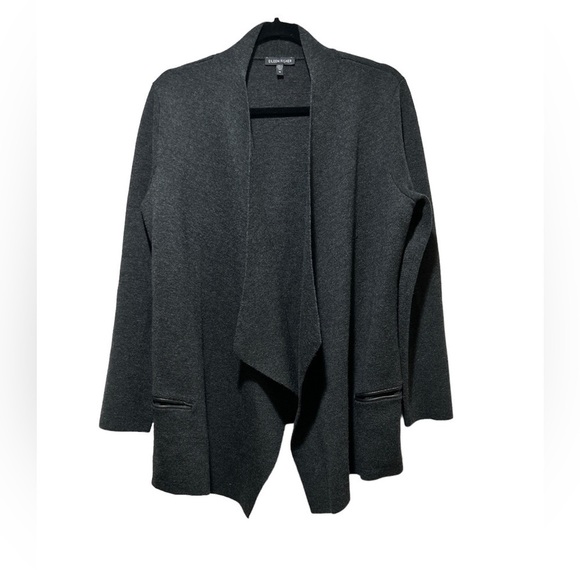 Eileen Fisher cardigan open front sweater dark gray size medium - Picture 2 of 6